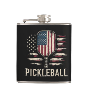 Cantil Jogador de Pickleball Bandeira dos EUA Retro Paddl