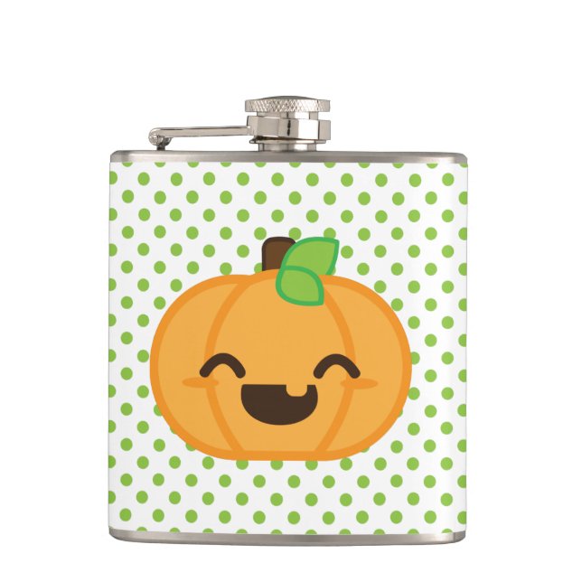 Cantil Kawaii Jack O Lanterna Pumpkin Flask (Frente)