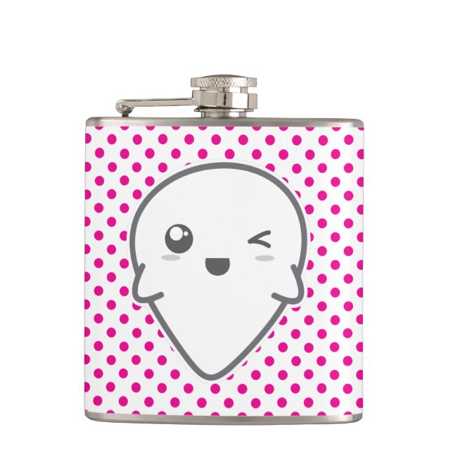 Cantil Kawaii Winking Ghost Flask (Frente)