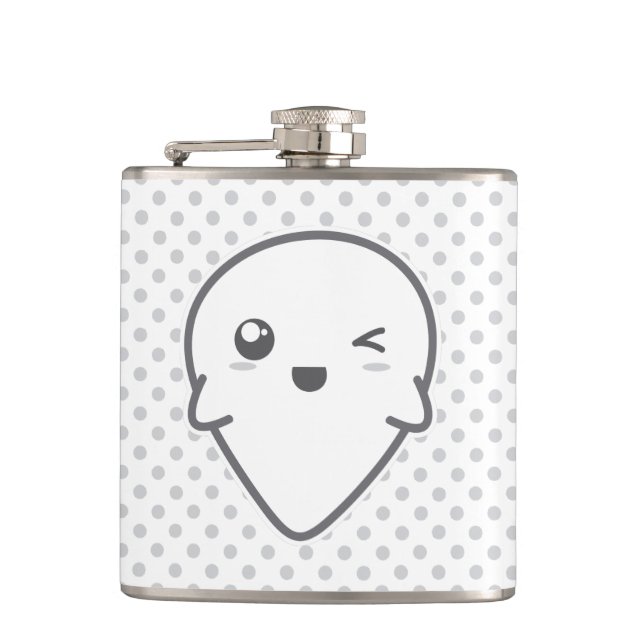Cantil Kawaii Winking Ghost Flask (Frente)
