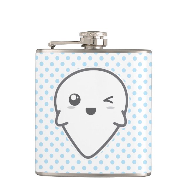 Cantil Kawaii Winking Ghost Flask (Frente)