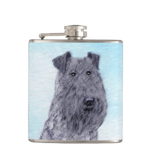 Cantil Kerry Blue Terrier pintando uma pintura cãozinha o