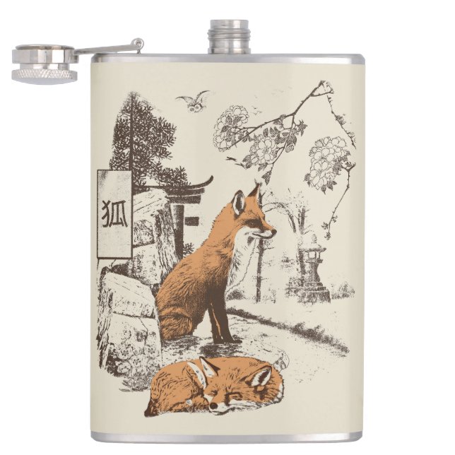 Cantil Kitsune - Design Tradicional de Roupas de Rua Japo (Aberto)