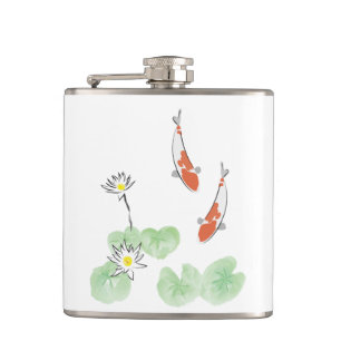 Cantil Koi Pond Vinyl Wrapped Flask