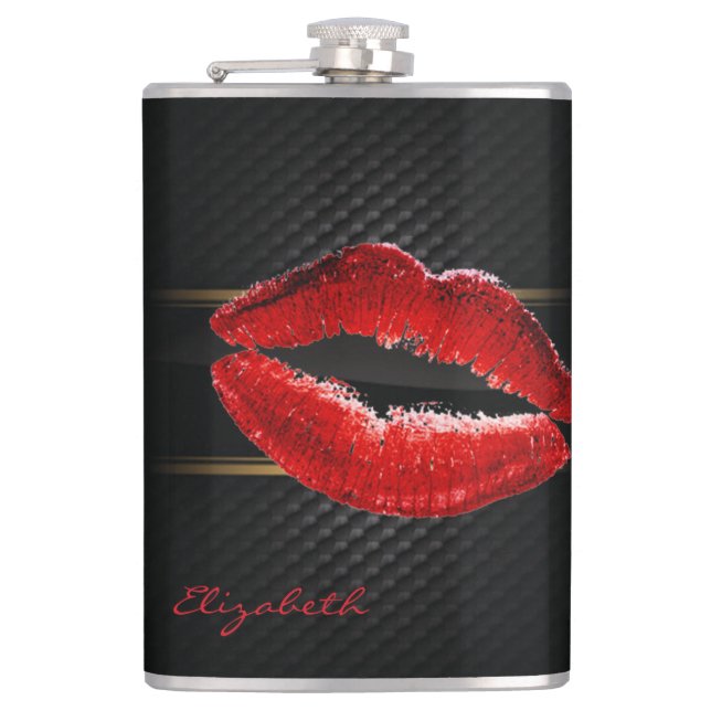 Cantil Lábios Vermelhos Glitter Modernos e Elegantes, Per (Frente)