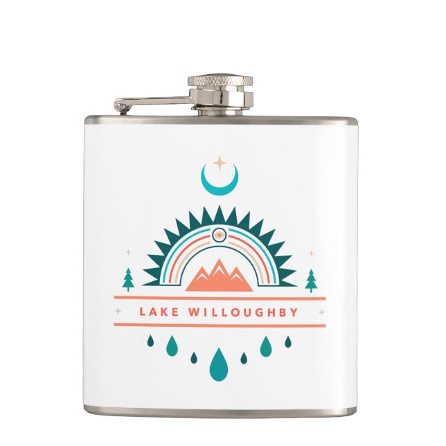 Cantil lago willoughby vermont boho rainbow moon (Frente)