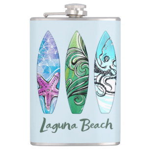 Cantil Laguna Beach California Surfboards Flask