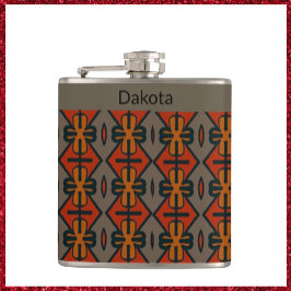 Cantil Laranja étnico e Design Tribal Dourado