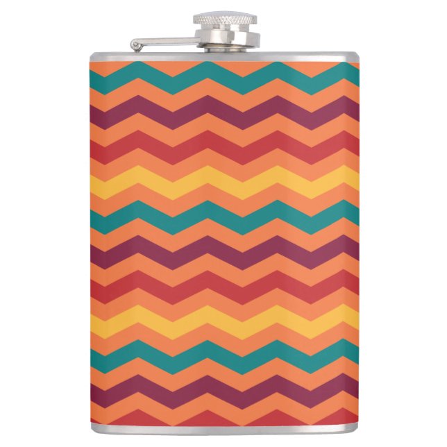 CANTIL LARANJA VERMELHA AMARELO DE TEAL BURGUNDY ZIG ZAG  (Frente)