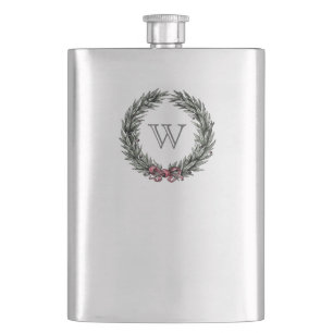Cantil Laurel Wreath Monograma Flask