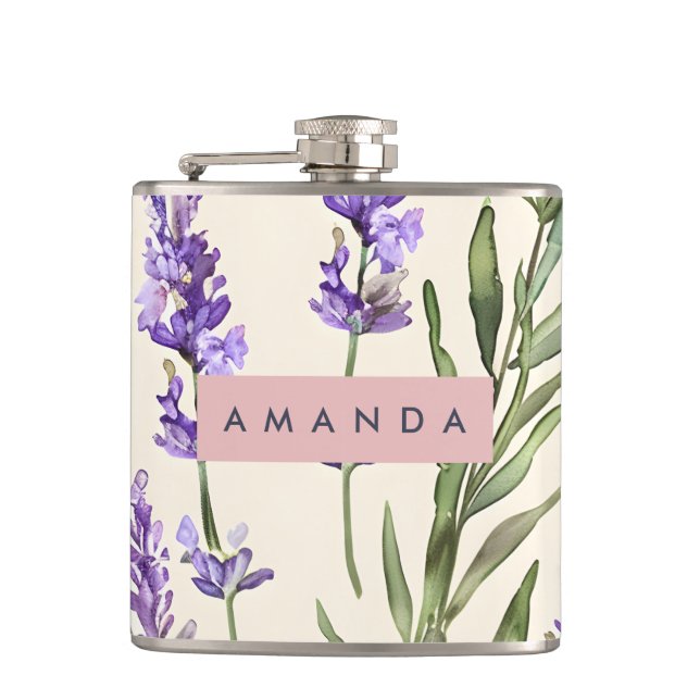 Cantil Lavanda Aquarela Personalizada Elegante (Frente)