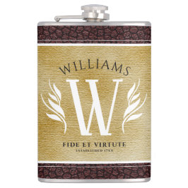 Cantil Leather Leaf & Vintage Paper Surname Motto