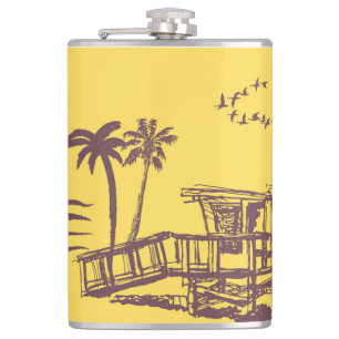 Cantil Legal Vintage Yellow Tropical Beach Sketch