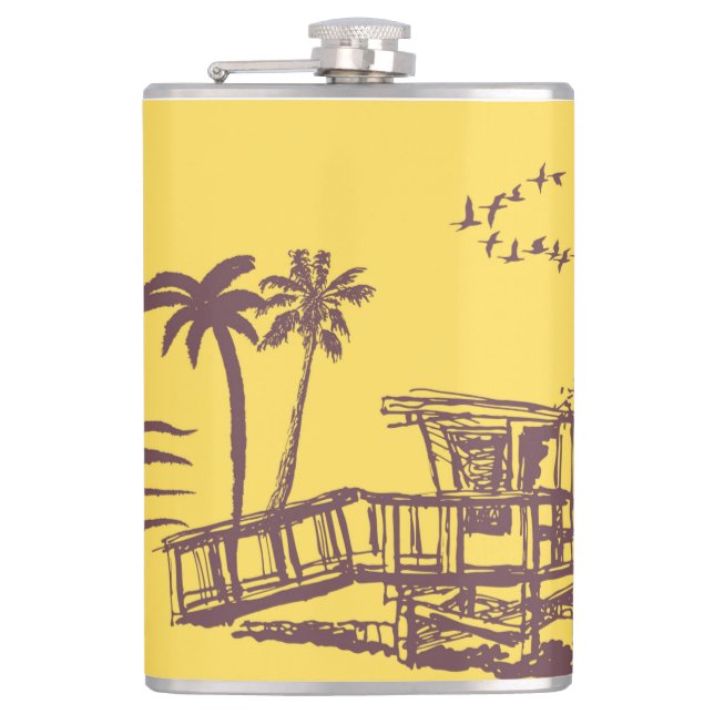 Cantil Legal Vintage Yellow Tropical Beach Sketch (Frente)