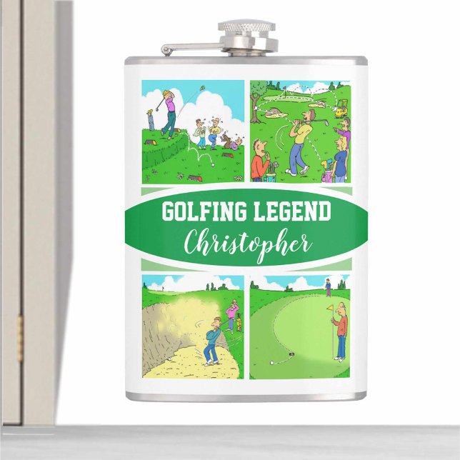 Cantil Lenda de Golfe com 4 Cartoons Engraçados Golfe (Criador carregado)