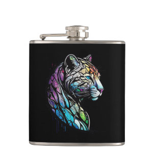 Cantil Leopard Animal Portrait Vidro Escondido Arte Selva
