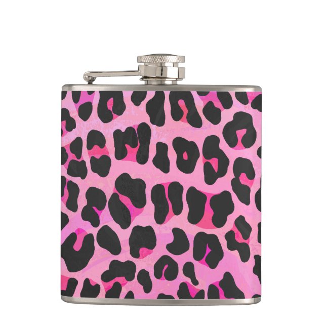 Cantil Leopardo, Impressão preto e rosa quente (Frente)