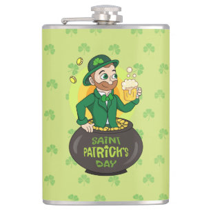 Cantil Leprecaína de desenho animado em pote de ouro segu