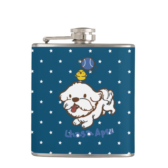 Cantil Lhasa apso bubu e guagua de galinha (Frente)