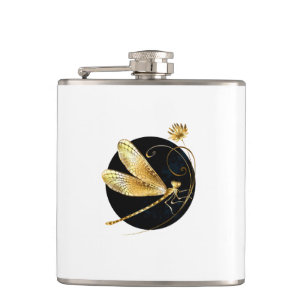 Cantil libélula ouro em círculo preto