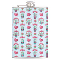 Linda Floral Mason Jar Hearts Pattern