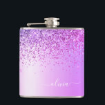 Cantil Lingueta Roxa Monograma Nome Luxury Girly<br><div class="desc">Folha fina Roxa Folha Metálica Brilhante Esmagada Monograma Metálico Nome e Frasco de Parte Inicial. Isto faz o doce e perfeito aniversário de 16 anos,  casamento,  chá de panela,  aniversário,  chá de fraldas ou festa de solteira presente para alguém que ama luxo de luxo e estilos quíticos.</div>
