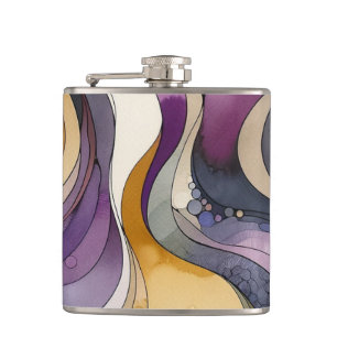 Cantil Linhas fluidas, púrpura e abstrato, cor d'água