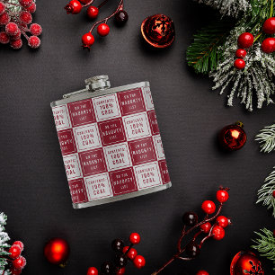 Cantil Lista Maldita 100% Carvão Feriado vermelho e bra