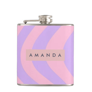 Cantil Listra Ondulada Rosa Pastel e Lavanda Personalizad
