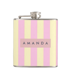 Cantil Listra Rosa Pastel e Amarelo Personalizada
