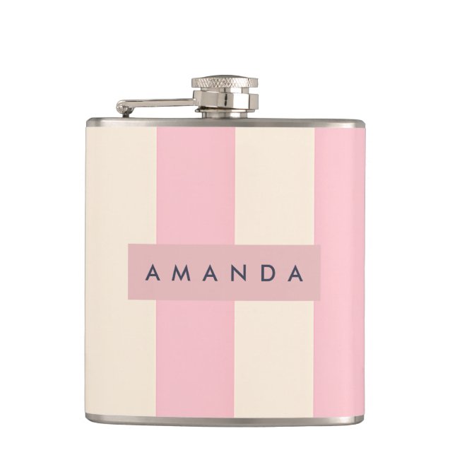 Cantil Listra Rosa Suave e Creme Personalizada (Frente)