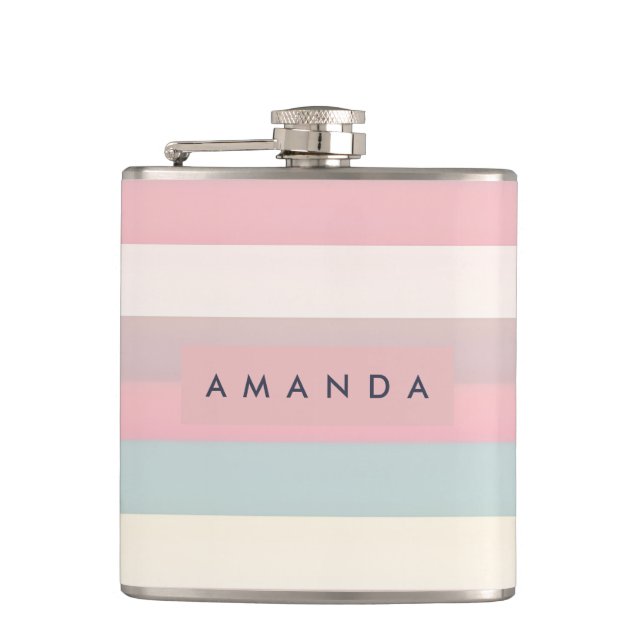 Cantil Listras de Arco-íris em Pastel Macio Personalizada (Frente)