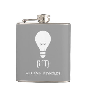 Cantil {LIT} Bridal Party Lit Lightbulb Flask (cinza)