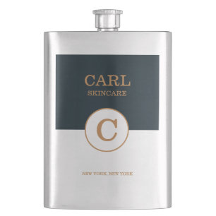 Cantil Logotipo Trendy Modern Blue Dourado Beauty Salon M