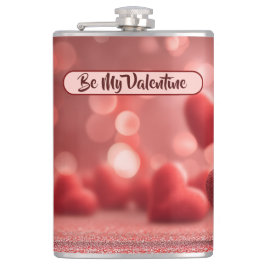 Cantil Love-Filled Be My Valentine Vinyl Wrapped Flask