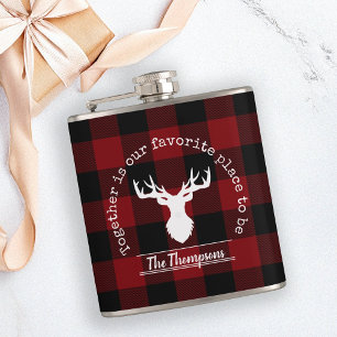 Cantil Lumberjack de Xadrez de Buffalo Vermelho e Negro P