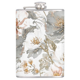 Cantil Luxo, Elegante, Padrão de Flores Cinza Dourado