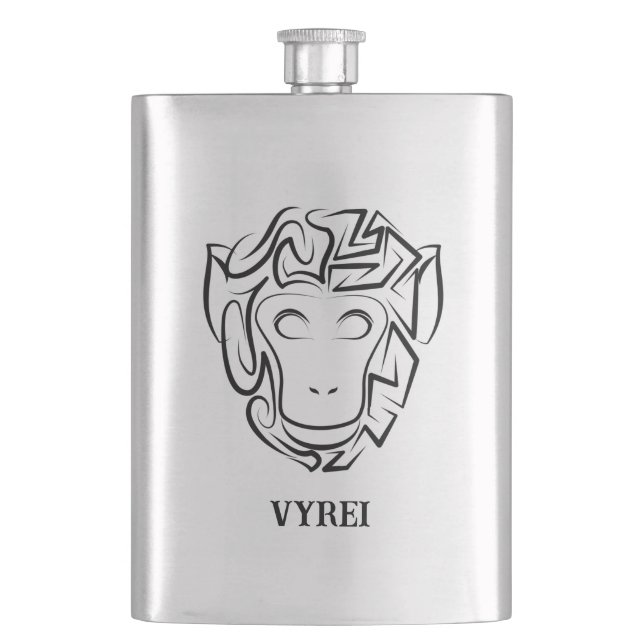 Cantil Macaco preto e branco tribal (Frente)