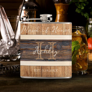 Cantil Madrinha de casamento Rustic Wood Tone Weding