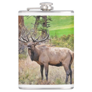 Cantil Male Elk no Parque Estes, Colorado, em setembro