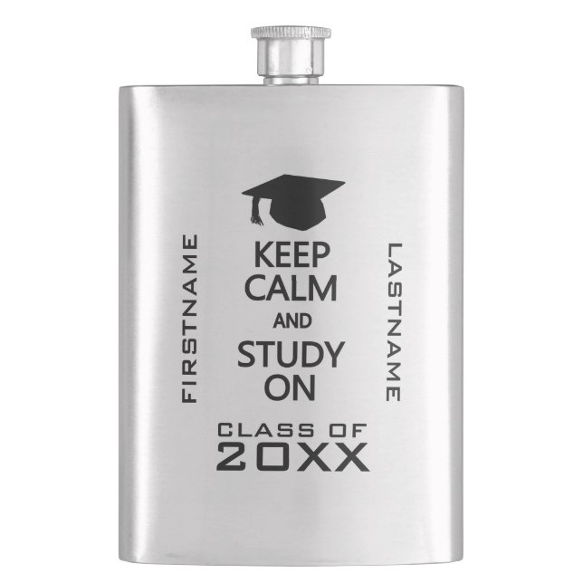 Cantil Manter Calmo e Estudar num frasco personalizado (Frente)