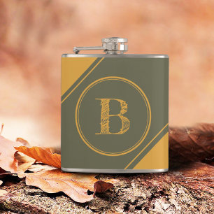 Cantil Mão Verde de Mão Diagonal Geométrica Monograma