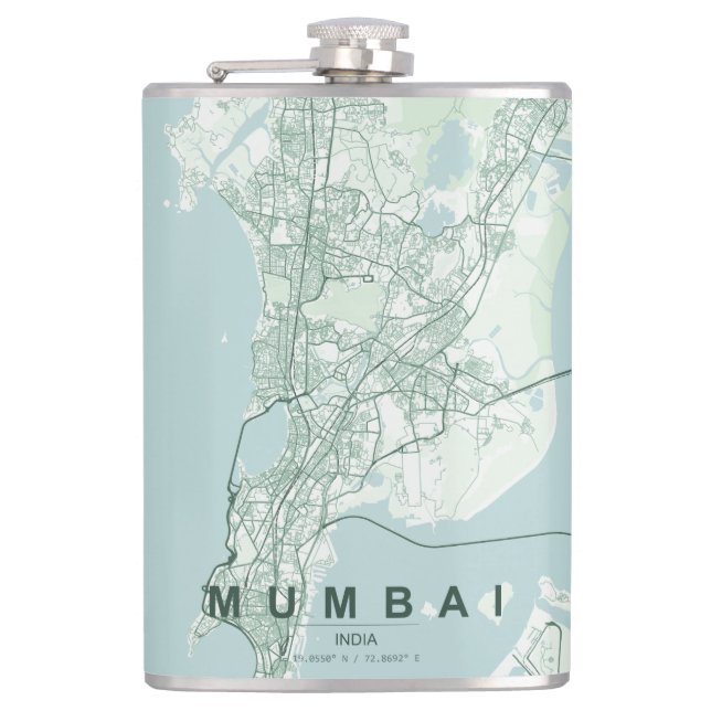 Cantil Mapa da Cidade de Mumbai na Índia com Design Minim (Frente)