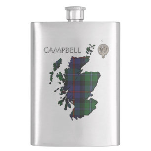 Cantil Mapa de Clan Campbell Crest & Cawdor Tartan