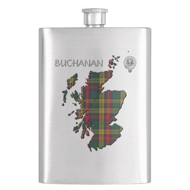 Cantil Mapa do Clan Buchanan Crest & Tartan (Frente)