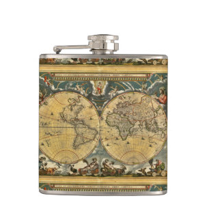 Cantil Mapa do mundo antigo - Joana Blaeu - 1664