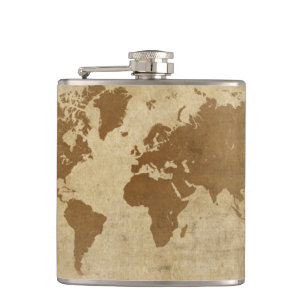 Cantil Mapa do mundo resistido do pergaminho