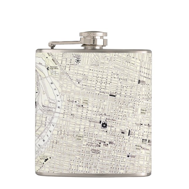 Cantil Mapa do vintage de Philadelphfia (1885) (Frente)