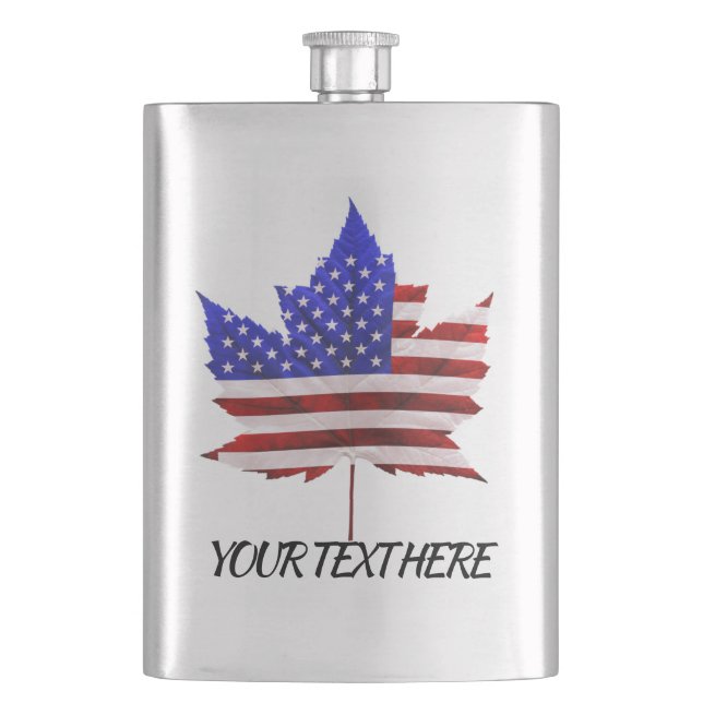 Cantil Marca US Canada Flask Custom USA Canada Flag Drask (Frente)