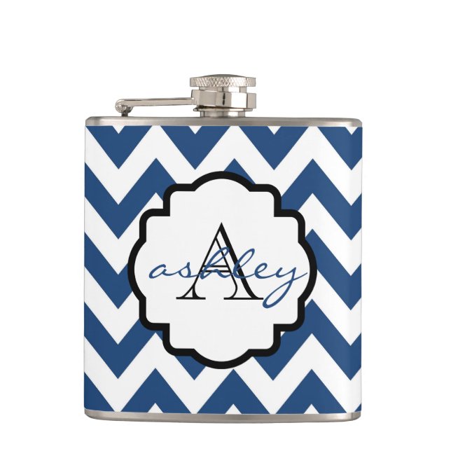 Cantil Marinho Azul e Branco Monograma de Divisa (Frente)